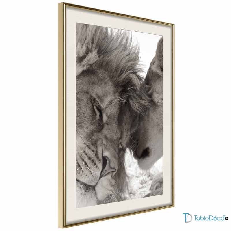 Poster Couple Sauvage Noir et Blanc