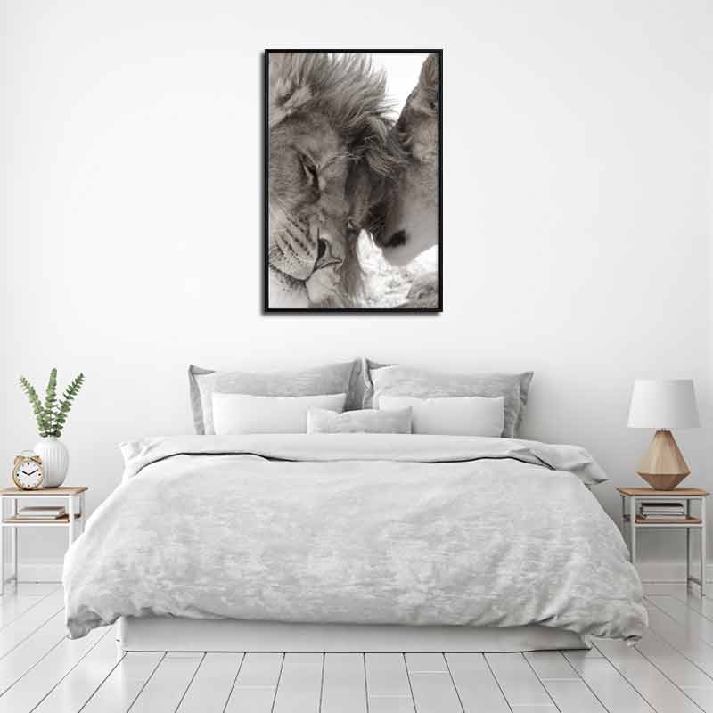 Poster déco Lion et Lionne Noir et Blanc