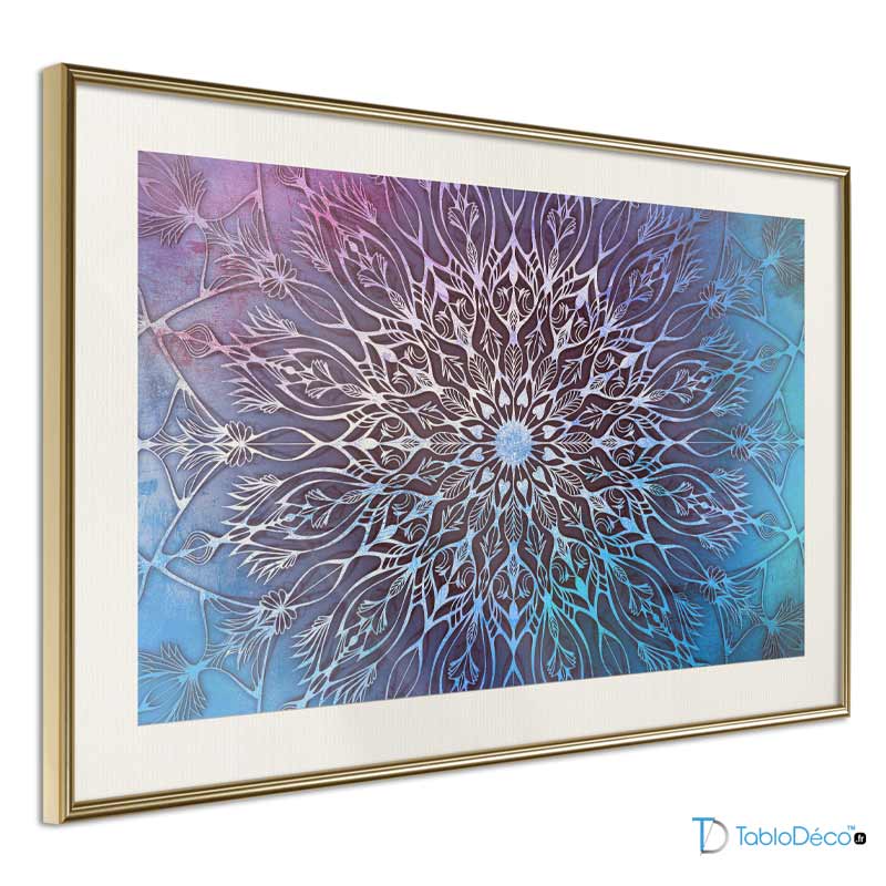 Poster Mandala Bleu et Rose