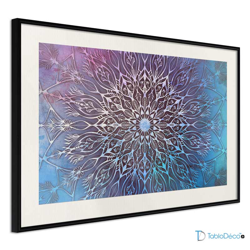Poster Mandala Bleu et Rose