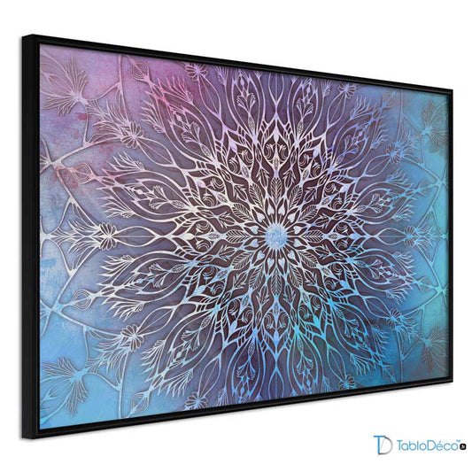 Acheter un poster mandala bleu et rose - TabloDéco.fr