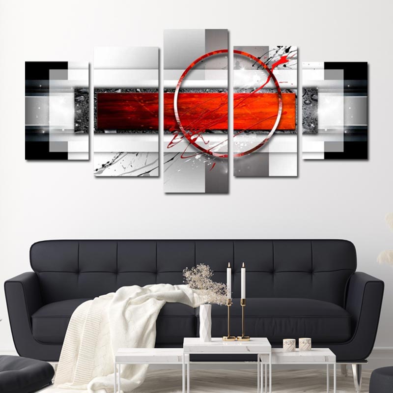 Tableau Abstrait Design en 5 parties