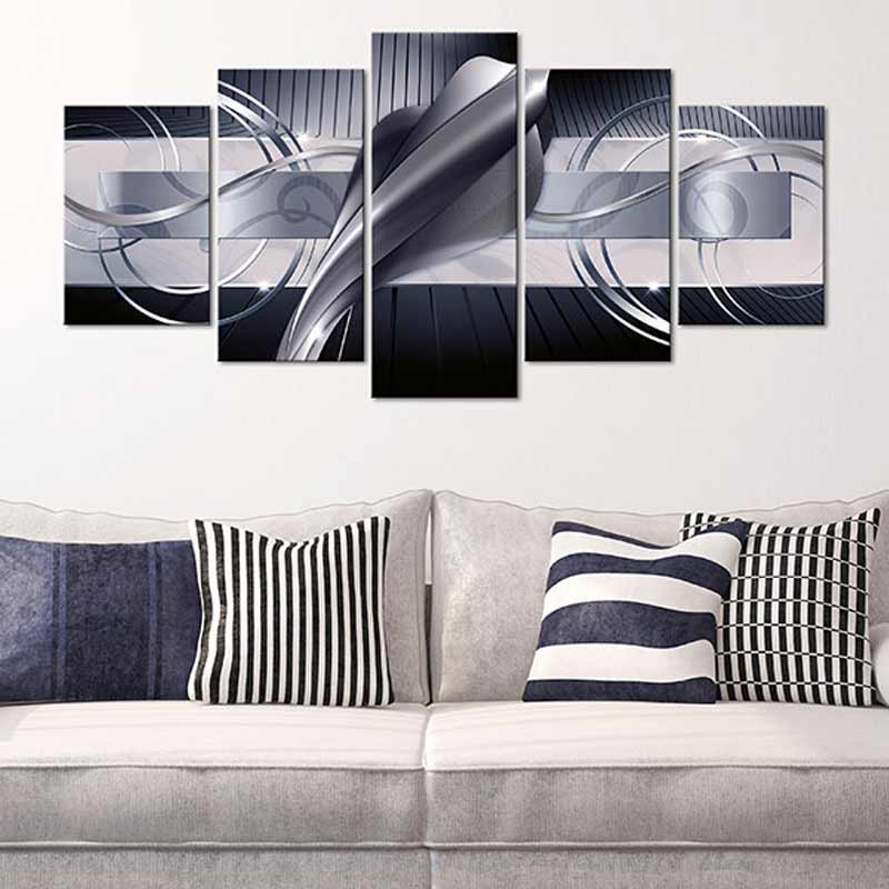 Tableau Décoratif Abstrait Design Moderne Bleuté