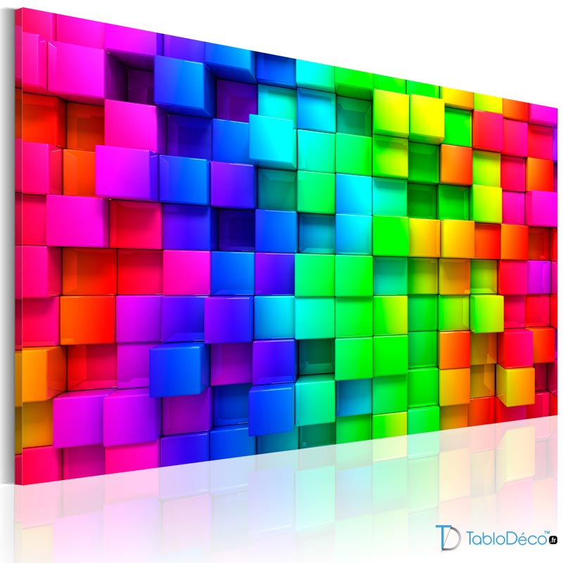 Acheter un Tableau Abstrait Moderne Multicolore - TabloDéco.fr