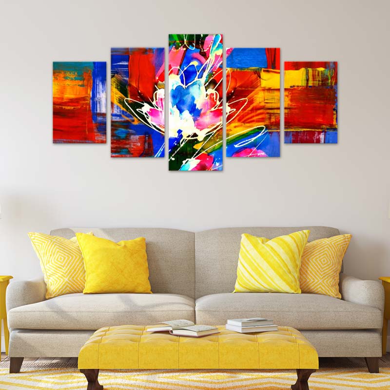 Tableau déco Abstrait Multicolore sur toile imprimée - TabloDéco.fr