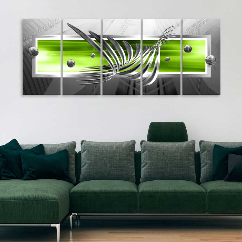 Tableau Décoratif Abstrait Vert Gris