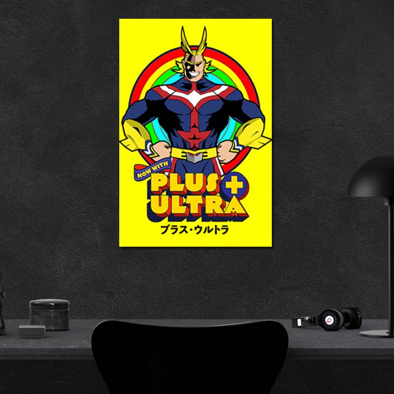 Tableau décoratif du personnage de All Might Plus Ultra  de My Hero Academia