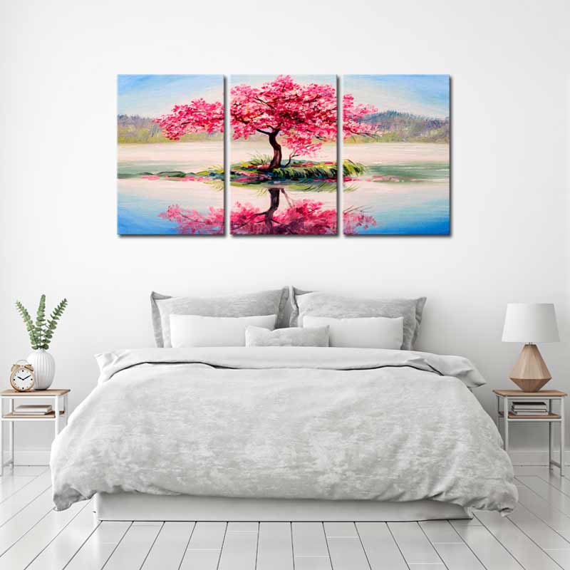 Tableau Arbre Cerisier Japonais en 3 parties