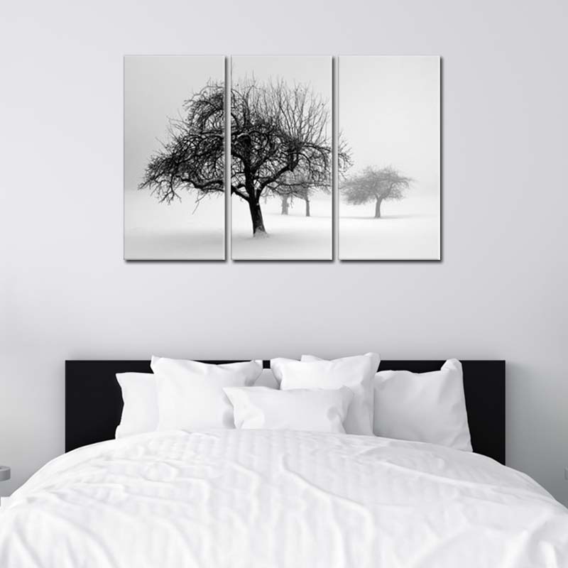 Tableau décoratif d'un Arbre en Noir et Blanc