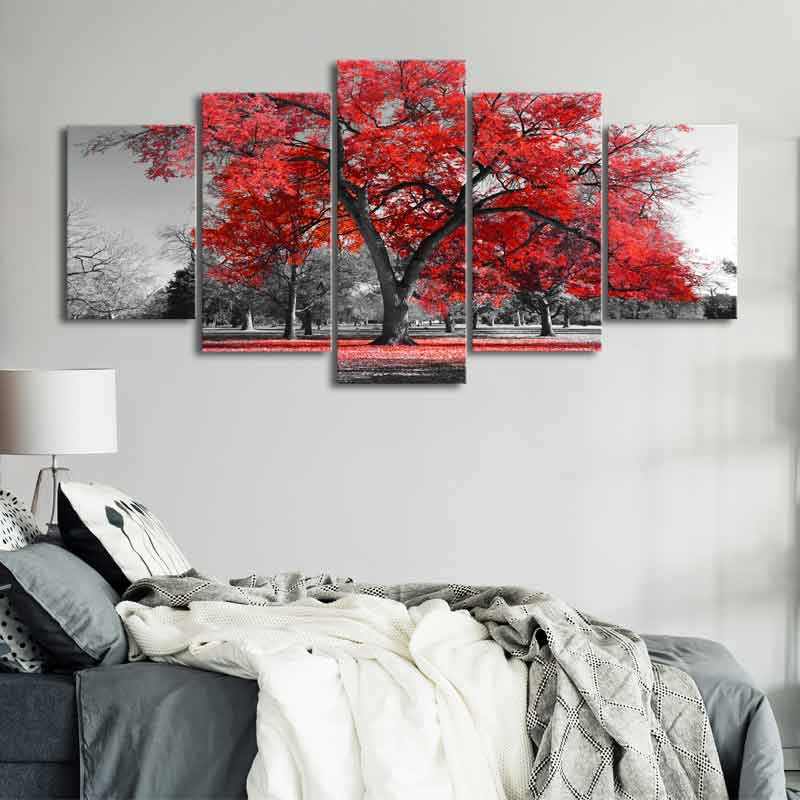 Tableau Déco Arbre Rouge