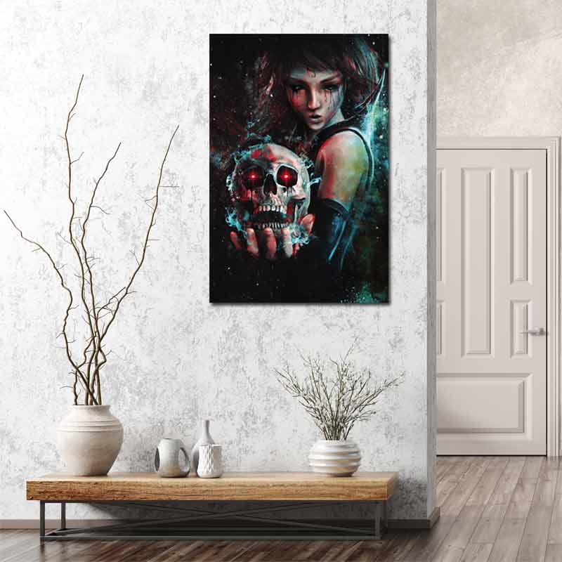 Tableau sur toile avec Tête de Mort