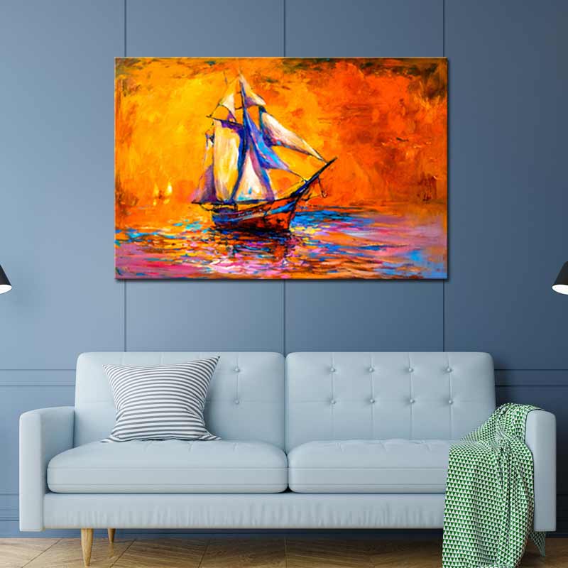 Impression sur toile avec un Bateau
