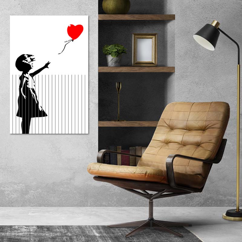 Toile imprimée du tableau Autodétruit de Banksy - TabloDéco.fr