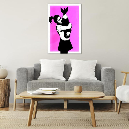 Reproduction sur toile "Bomb Hugger" by Banksy - TabloDéco.fr