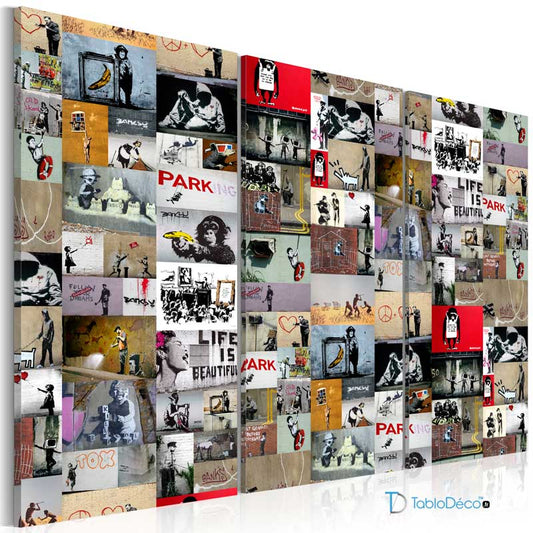 Acheter un Tableau Banksy en 3 parties - TabloDéco.fr