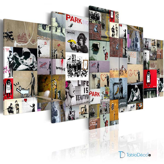 Acheter un Tableau Banksy en 5 parties - TabloDéco.fr