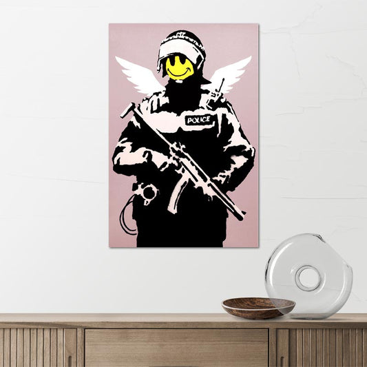 Tableau Banksy "Flying Copper" - TabloDéco.fr