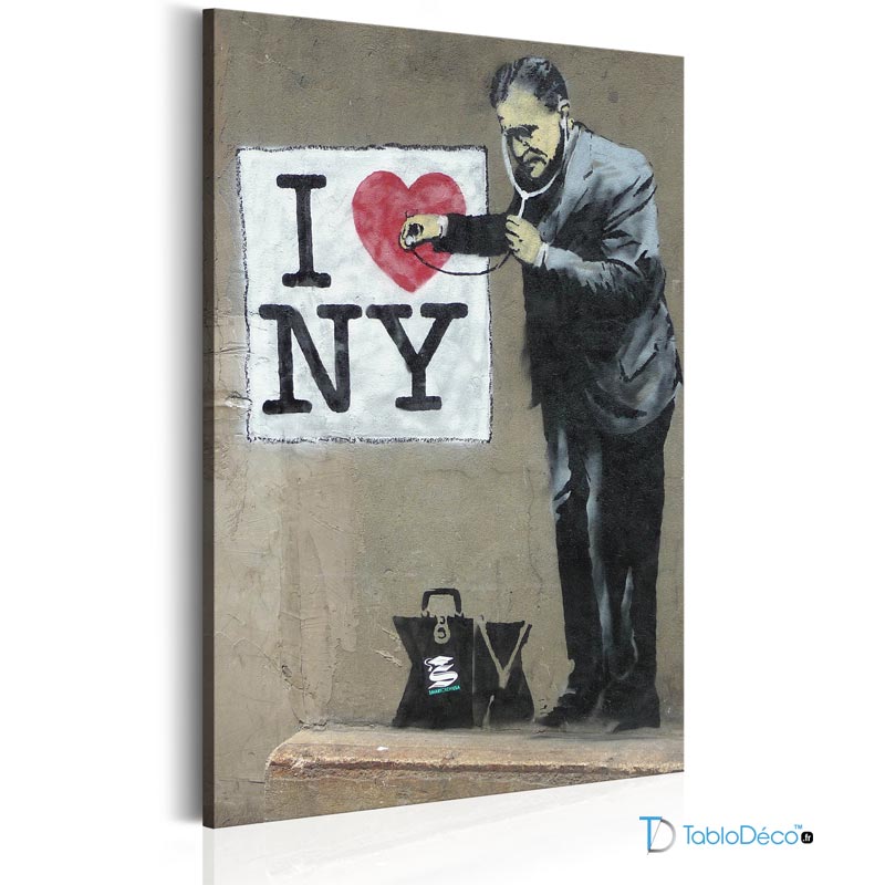 Reproduction sur toile I Love New York de Banksy - TabloDéco.fr