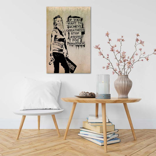 Toile murale décorative de Banksy "If You Want To Achieve Greatness" - TabloDéco.fr