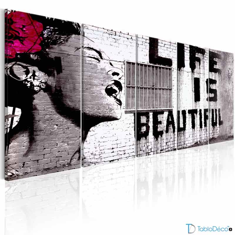 Tableau Street Art Banksy life is beautiful