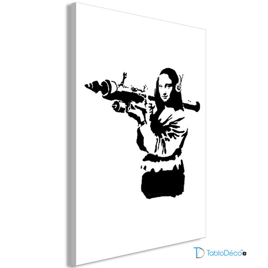Acheter un reproduction sur toile de "Mona Lisa Bazooka" de Banksy - TabloDéco.fr