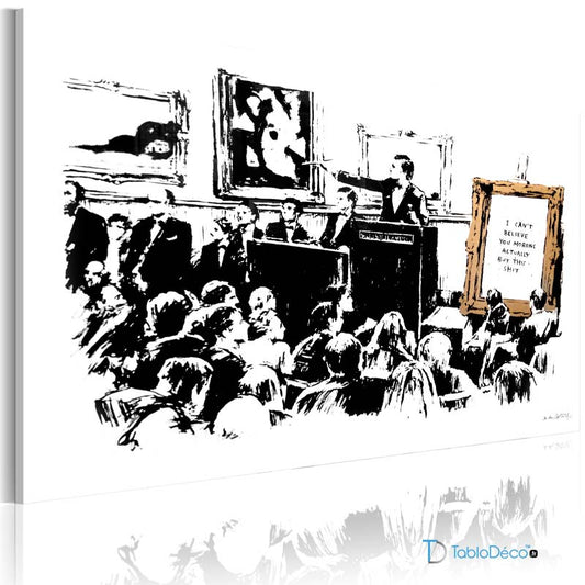 Acheter un reproduction sur toile de "Morons" de Banksy - TabloDéco.fr