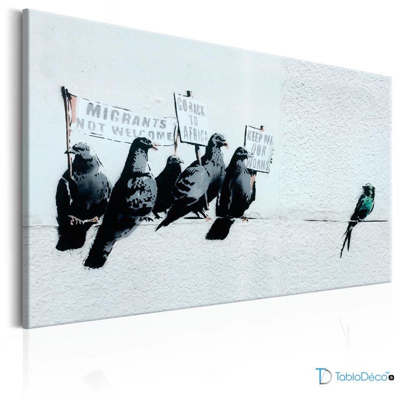Tableau Banksy Pigeons Migrants