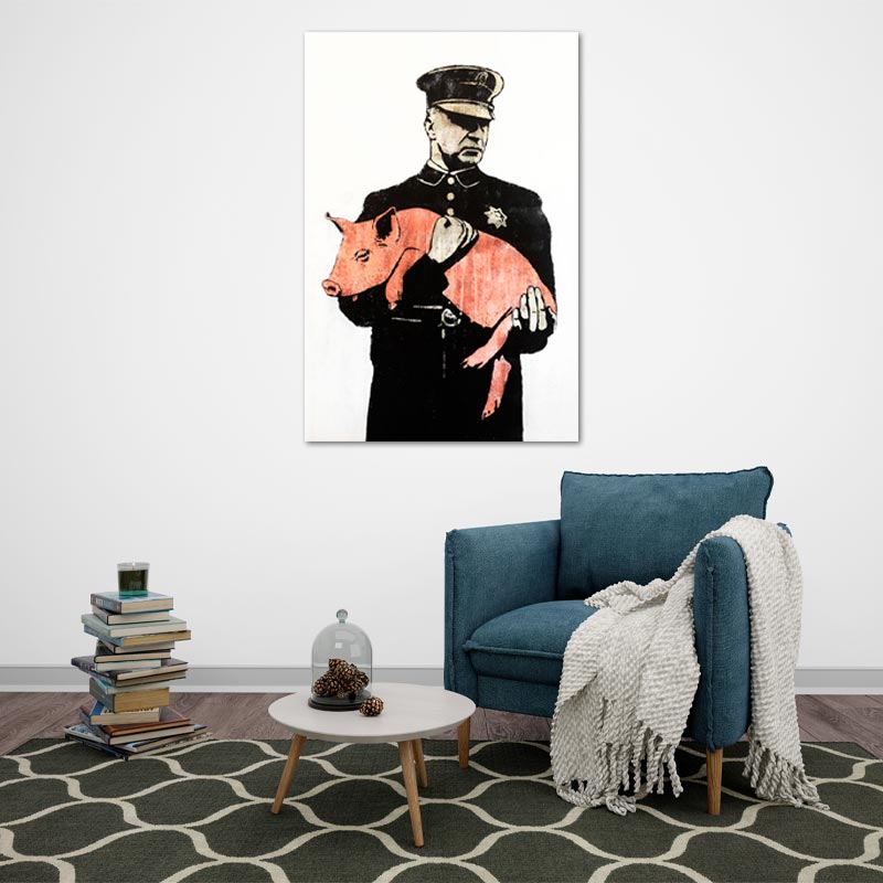 Toile décoration de Banksy "Police Pig" - TabloDéco.fr