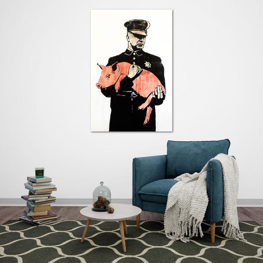 Toile décoration de Banksy "Police Pig" - TabloDéco.fr