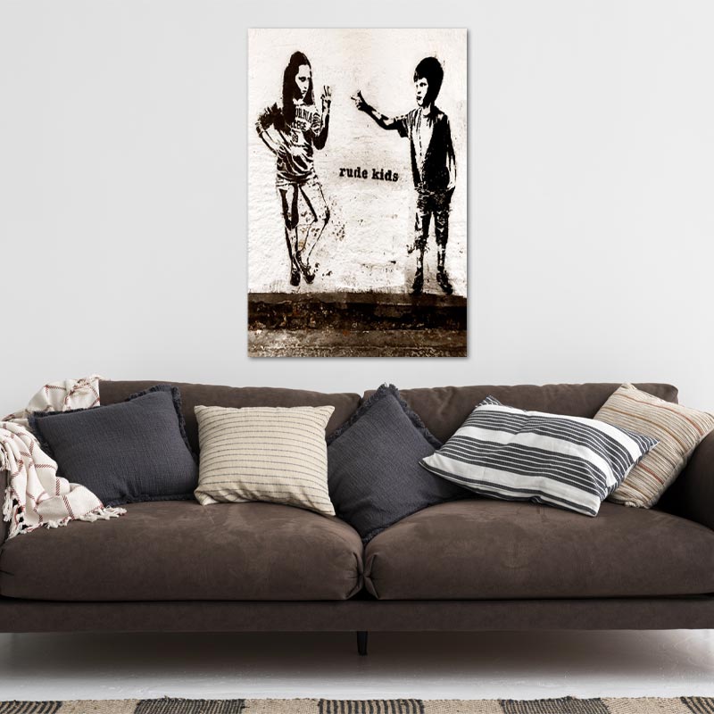 Tableau Banksy "Rude Kids" - TabloDéco.fr
