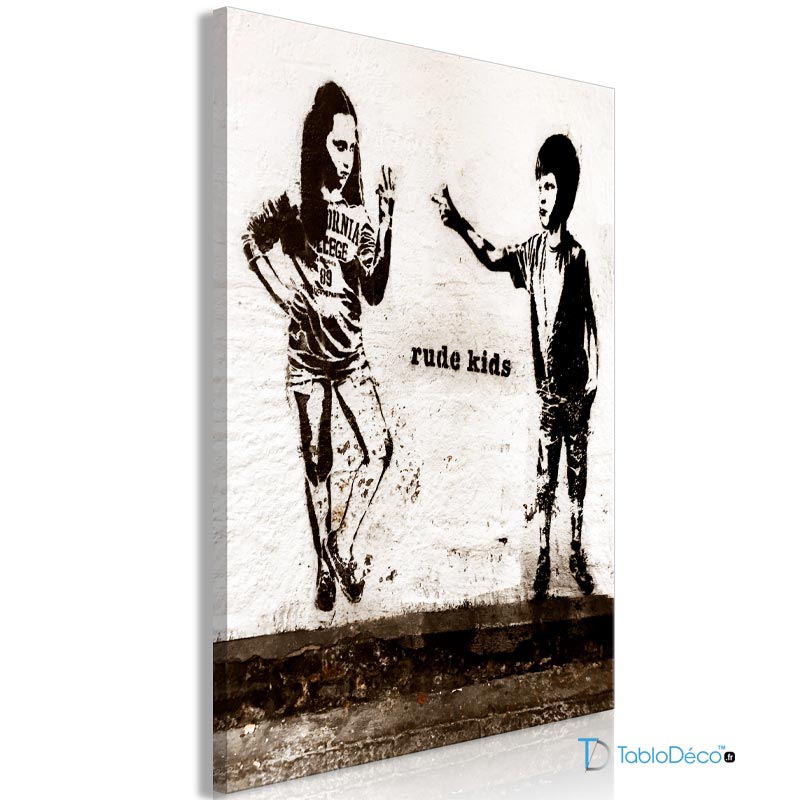 Acheter une reproduction sur toile de "Rude Kids" de Banksy - TabloDéco.fry