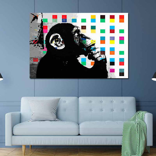 Tableau Banksy Singe Street Art