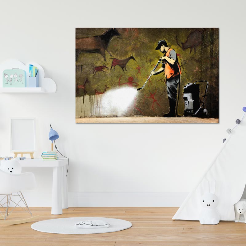 Toile décorative de Banksy "Whitewashing Lascaux" - TabloDéco.fr