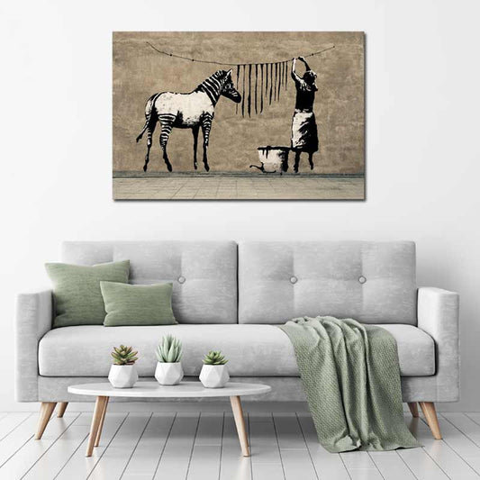 Tableau Banksy Zebra - TabloDéco.fr