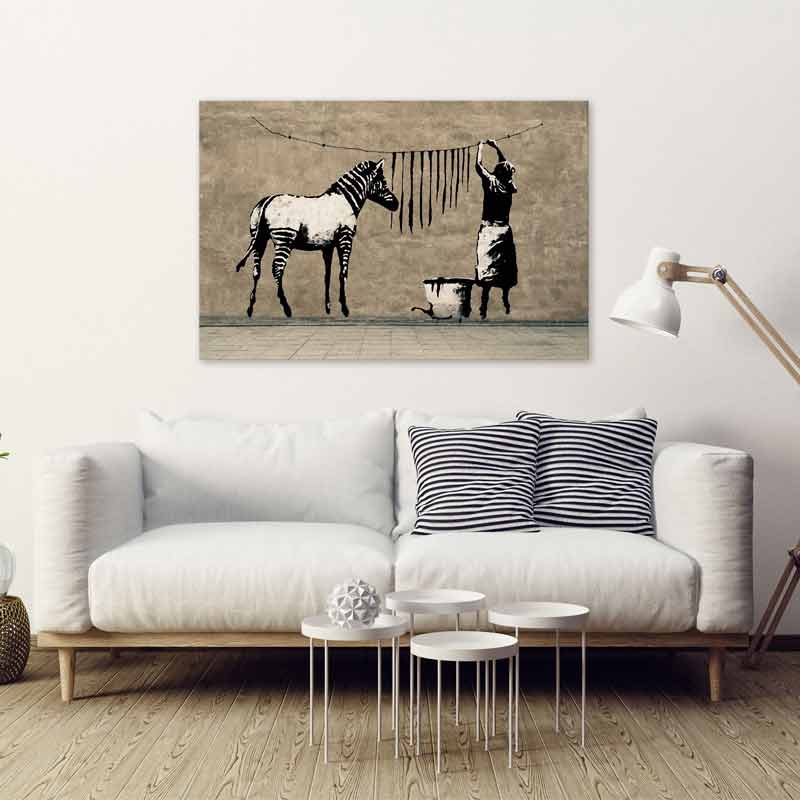 Achat du tableau de décoration du zèbre de Banksy