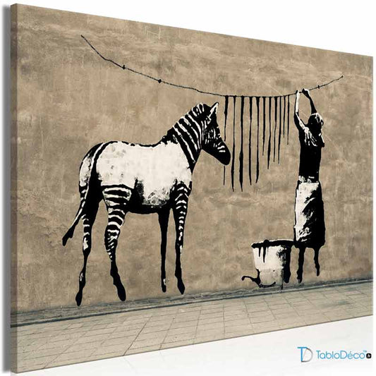 Acheter un Tableau Banksy Zèbre - TabloDéco.fr