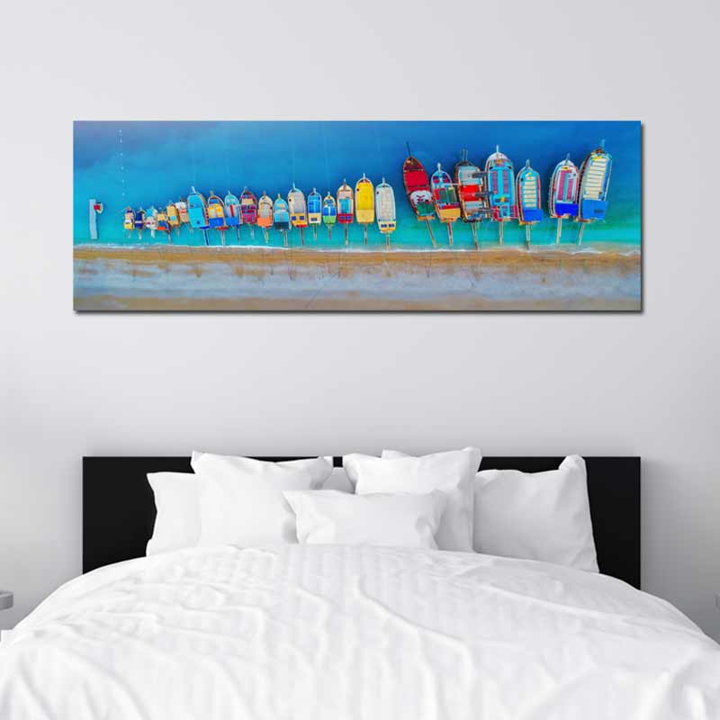 Tableau sur toile Bateaux Colorés