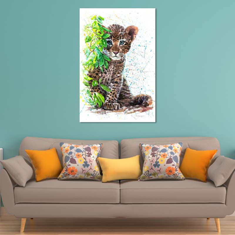 Tableau décoratif sur toile d'un Bébé Léopard