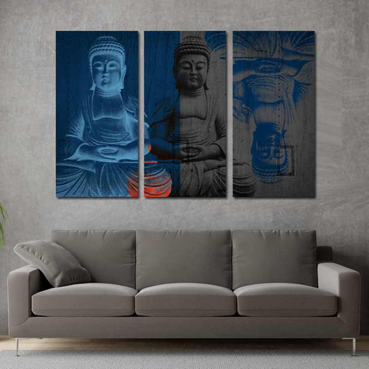 Tableau Décoratif de Bouddha en 3 parties - TabloDéco.fr