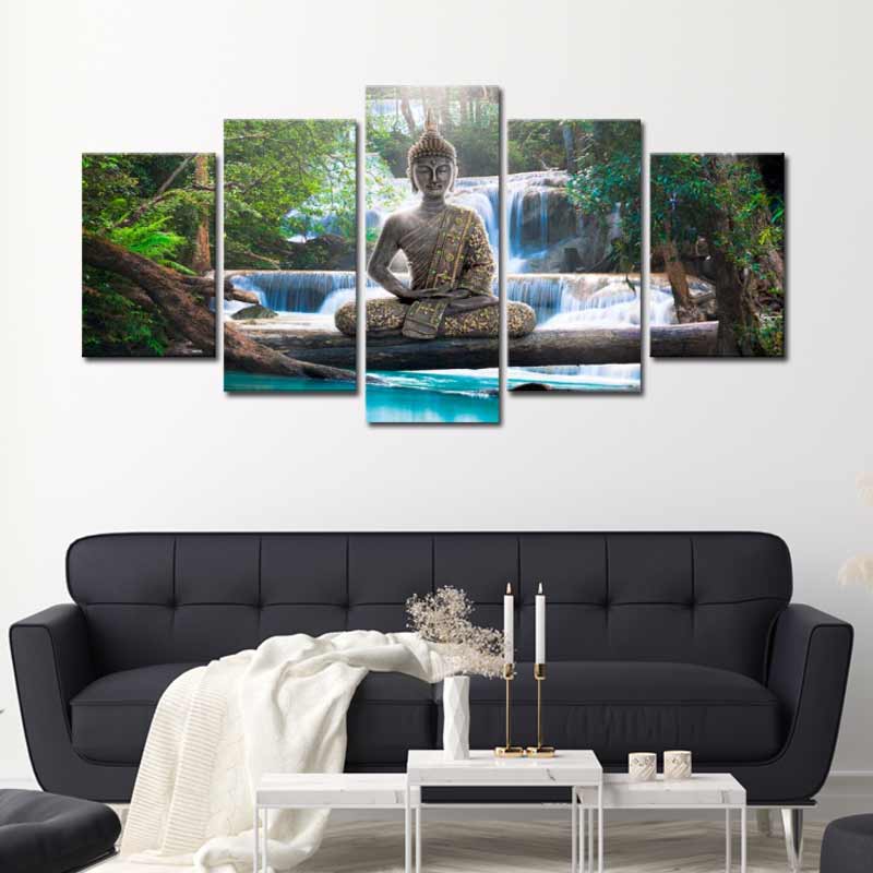 Tableau Bouddha 5 pièces