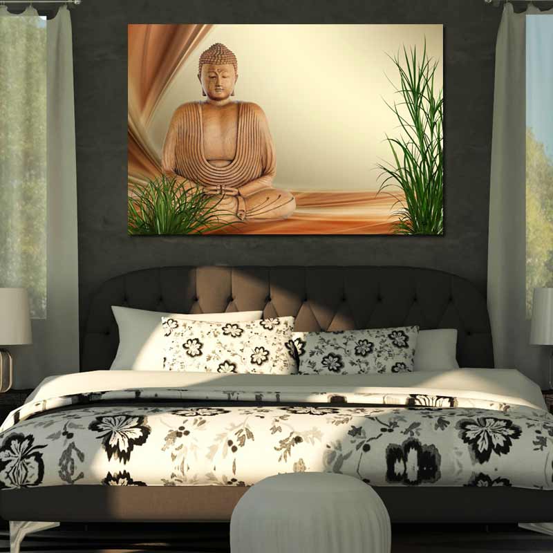 Tableau sur toile Bouddha Bois - TabloDéco.fr