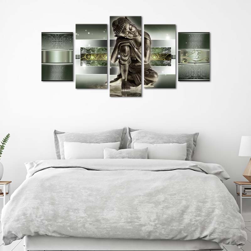 Toile décorative d'un Bouddha Design en 5 parties - TabloDéco.fr