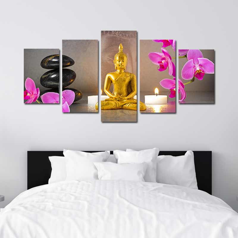 Tableau sur toile Bouddha Doré