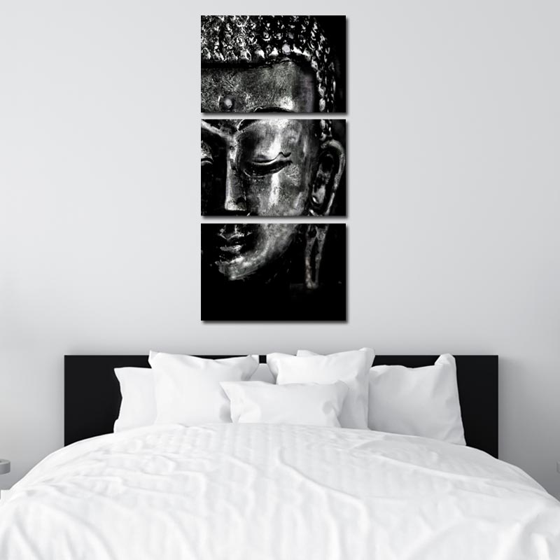 Tableau sur toile Bouddha Gris