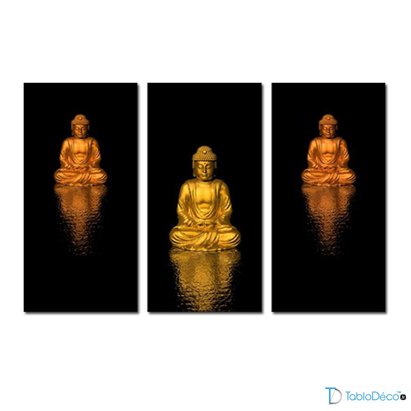 Acheter un Tableau Bouddha Noir et Or - TabloDéco.fr