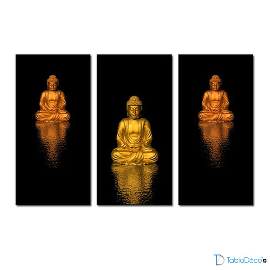 Acheter un Tableau Bouddha Noir et Or - TabloDéco.fr