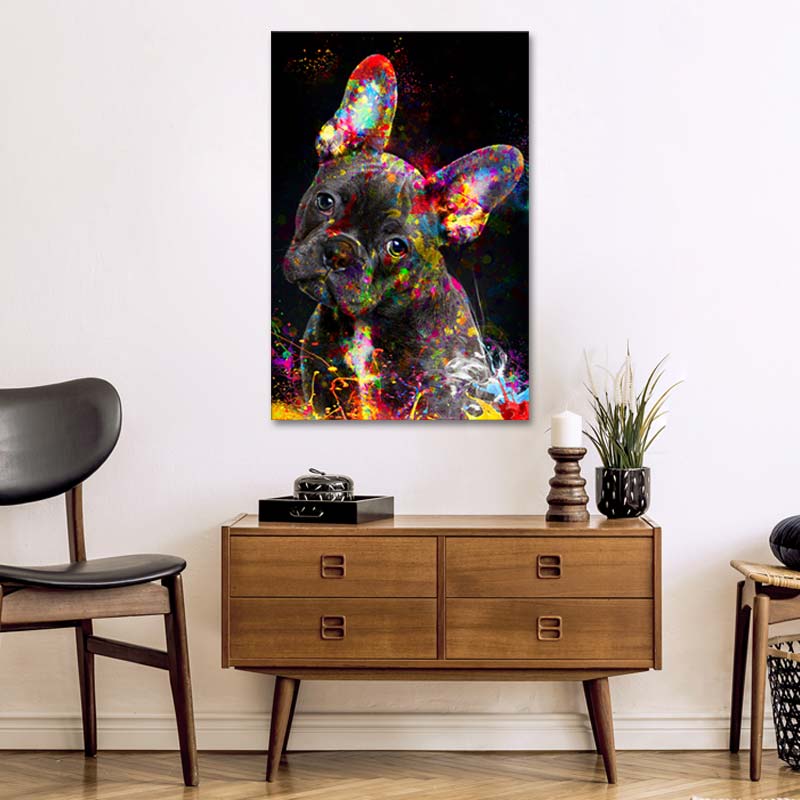 Tableau décoratif Pop Art avec un Bouledogue