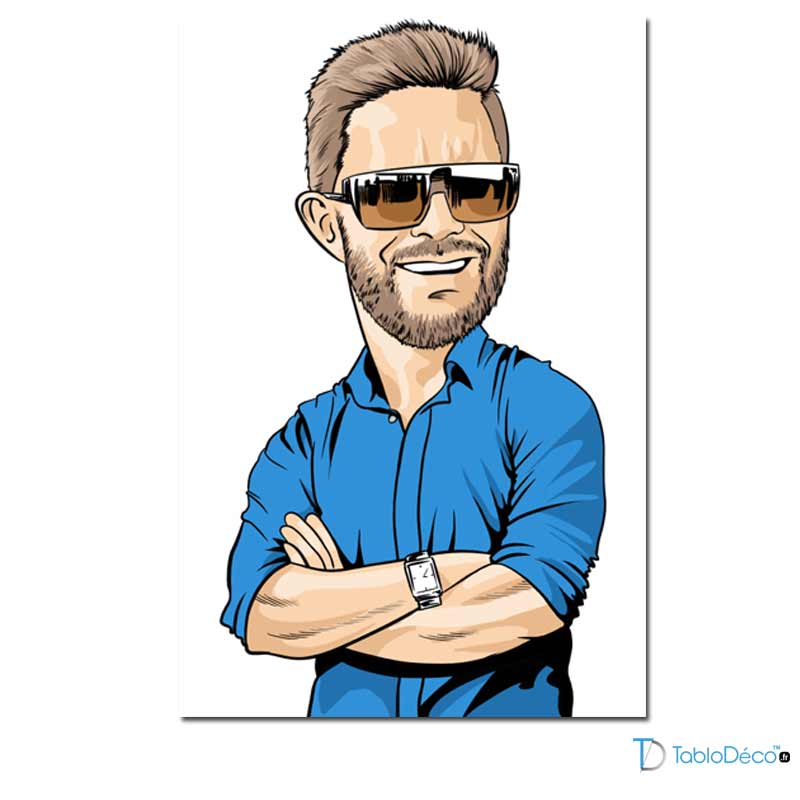 Portrait caricaturale sur toile