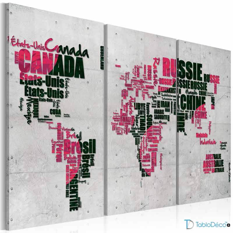 Tableau Carte du Monde Avec Pays