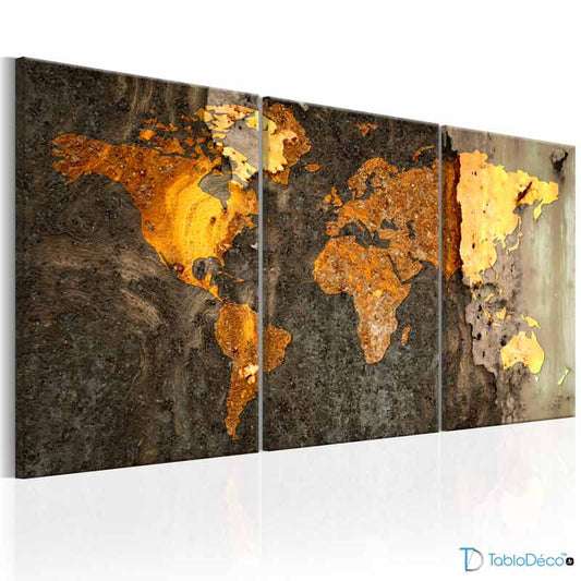 Achat d'un Tableau Carte du Monde Dorée - TabloDéco.fr